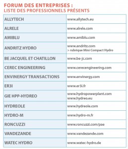 Liste des entreprises programme